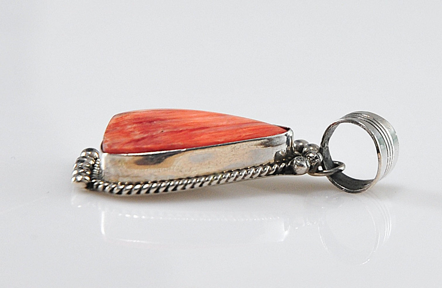 Will Denetdale Navajo Spiny Oyster Sterling Silver Pendant