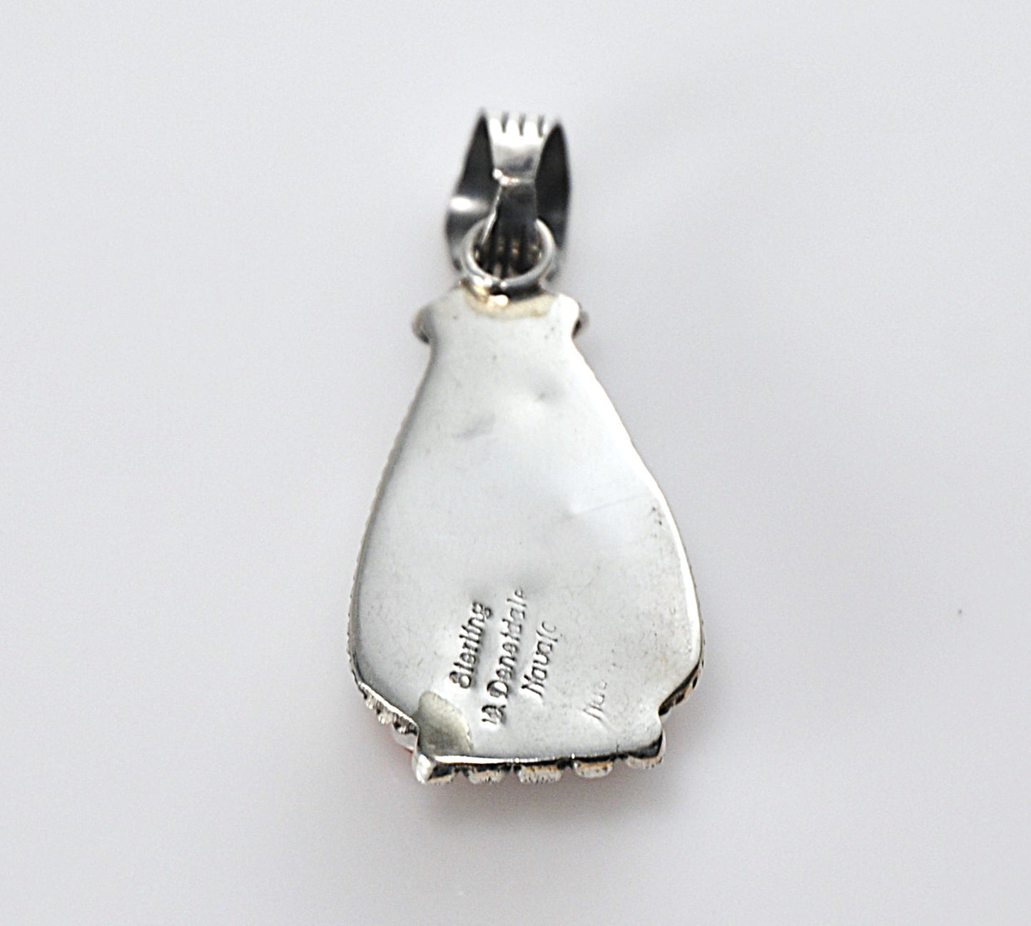 Will Denetdale Navajo Spiny Oyster Sterling Silver Pendant