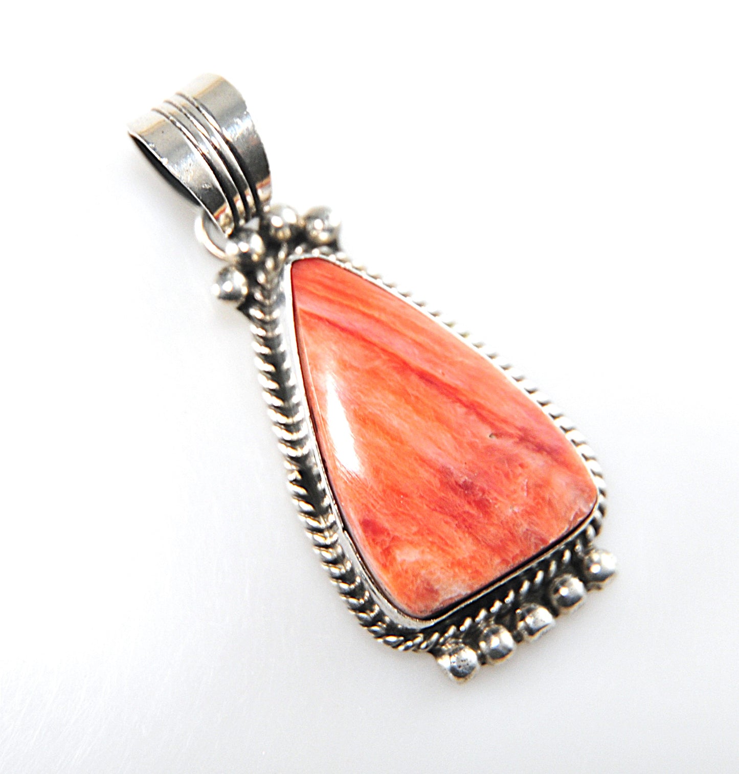 Will Denetdale Navajo Spiny Oyster Sterling Silver Pendant