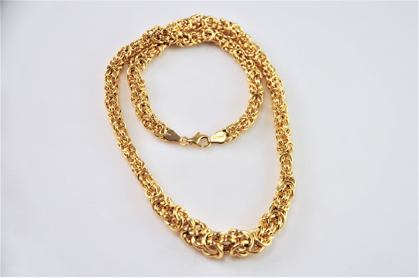 14K Gold Graduated Byzantine Necklace