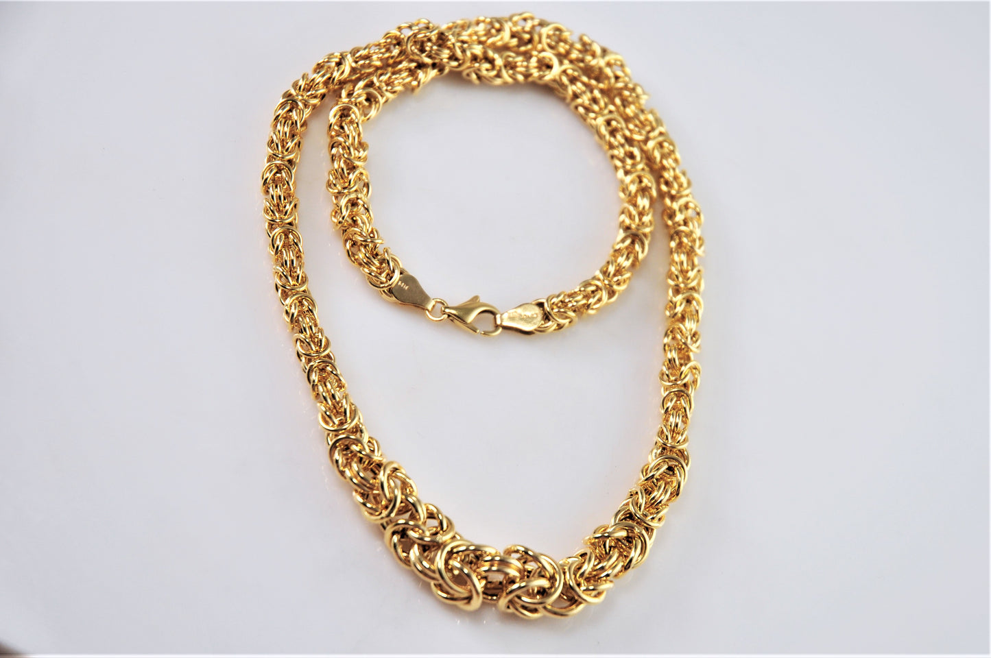 14K Gold Graduated Byzantine Necklace