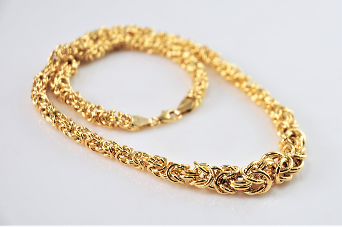 14K Gold Graduated Byzantine Necklace