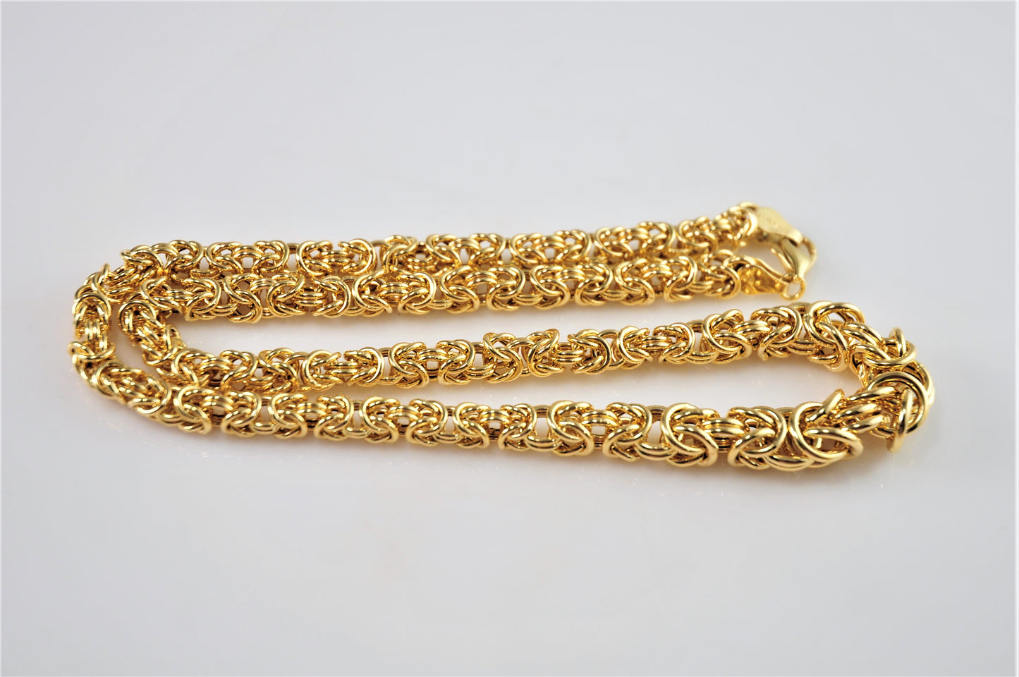 14K Gold Graduated Byzantine Necklace