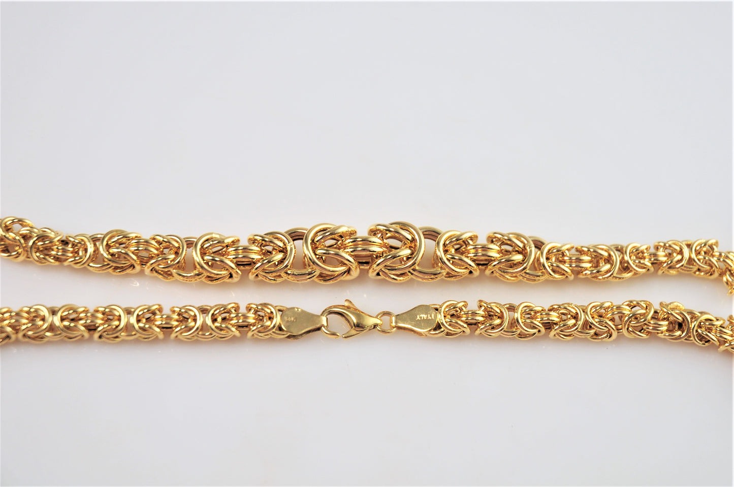 14K Gold Graduated Byzantine Necklace