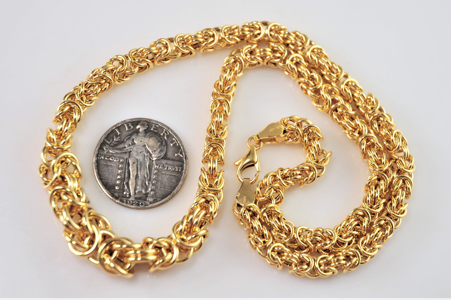 14K Gold Graduated Byzantine Necklace