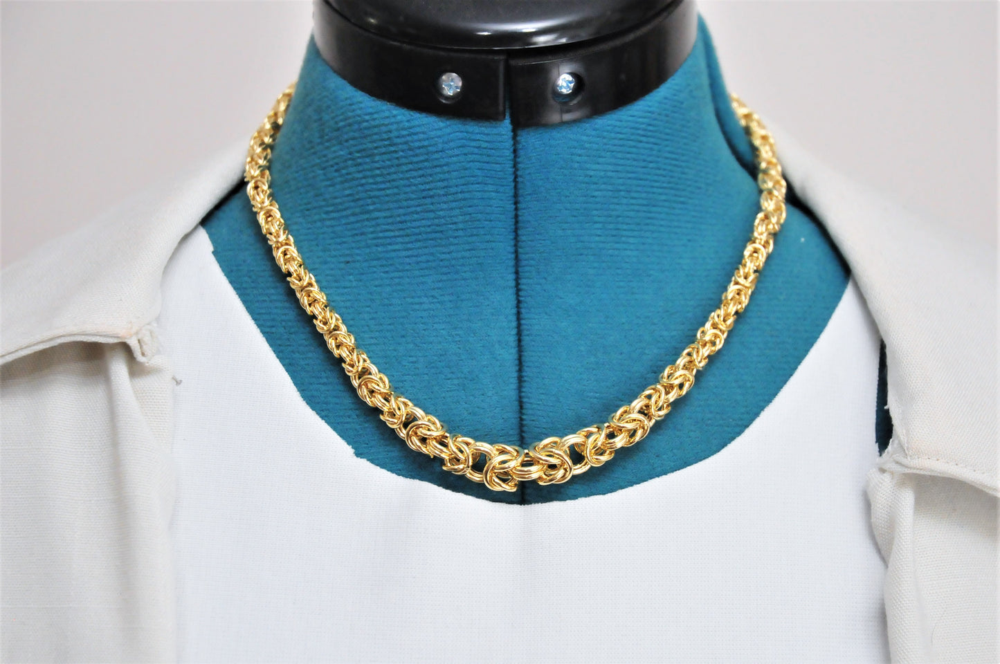 14K Gold Graduated Byzantine Necklace