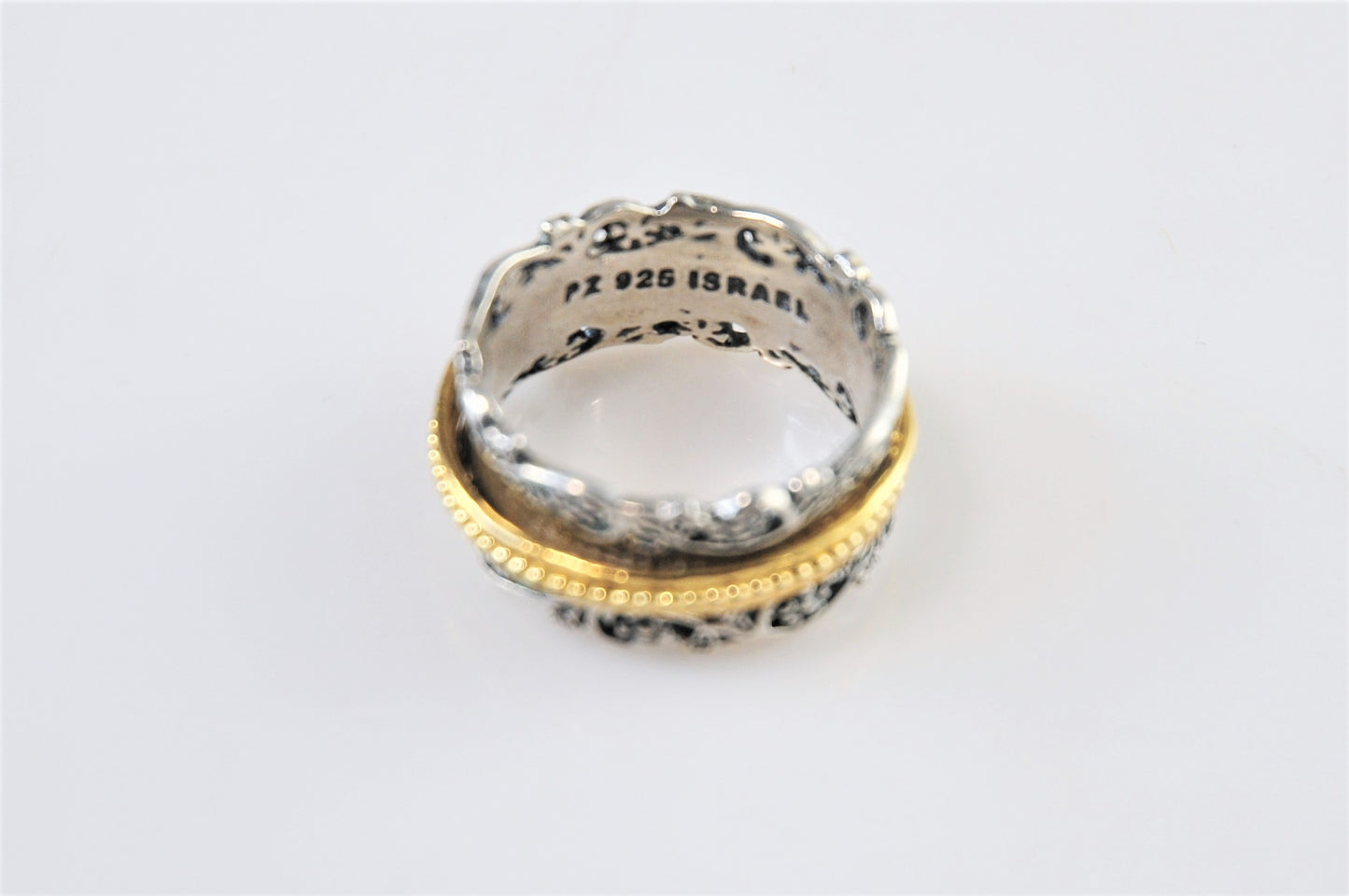 Or PAZ Creations Sterling Silver Spinner Band Ring