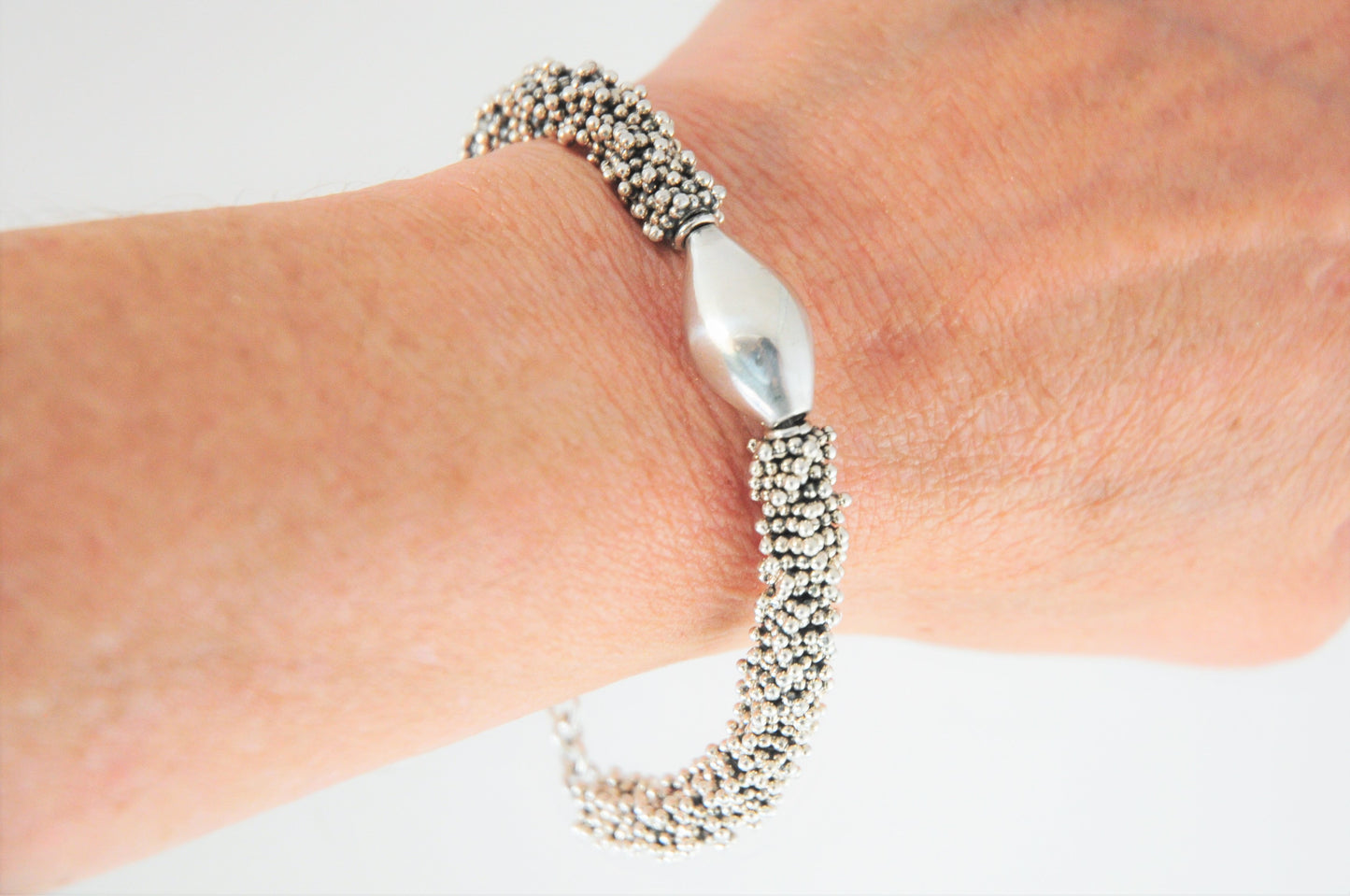 Heavy Designer Sterling Silver Toggle Bracelet