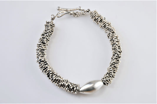 Heavy Designer Sterling Silver Toggle Bracelet