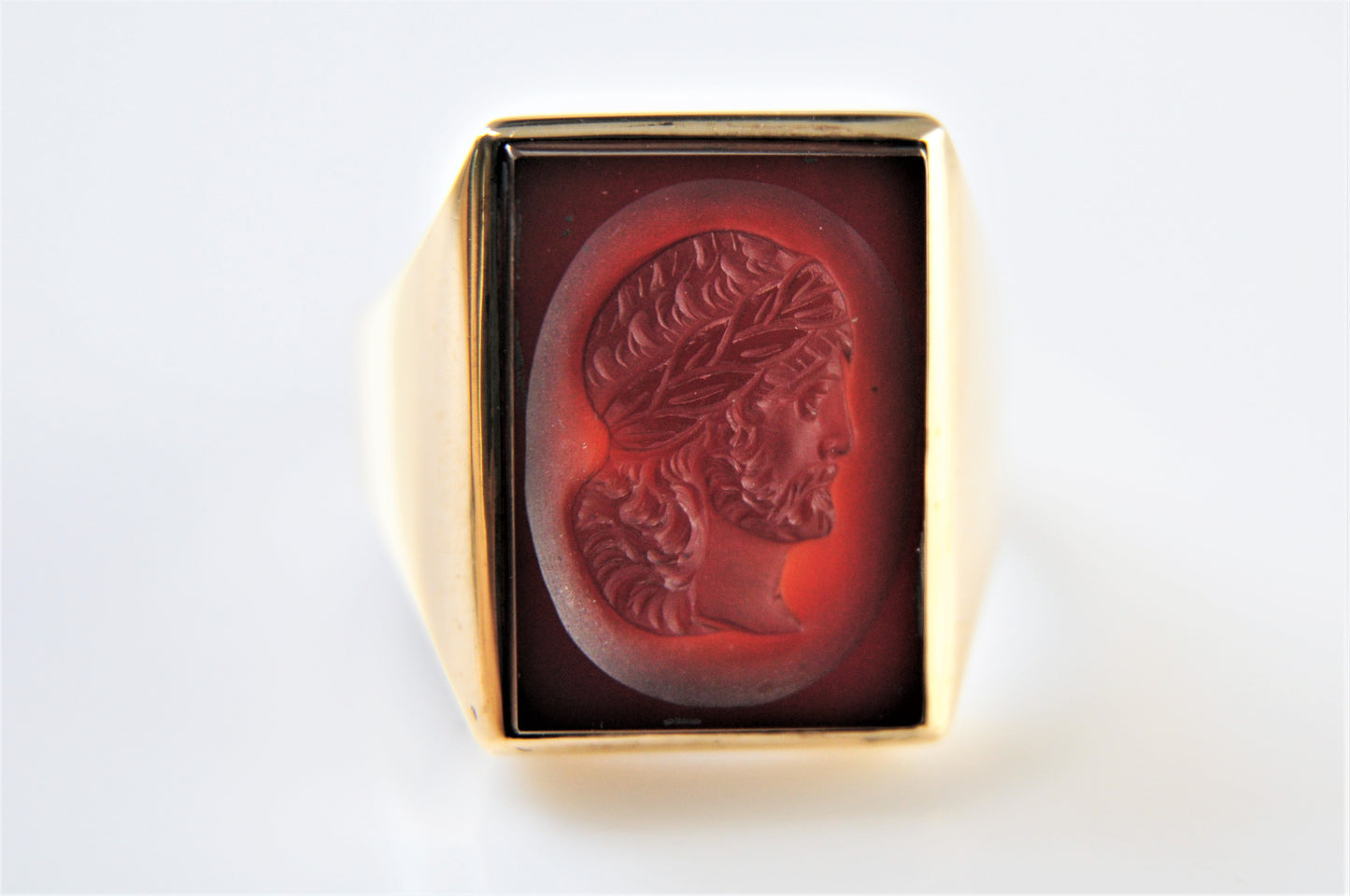 10K Gold Carnelian Intaglio Ring