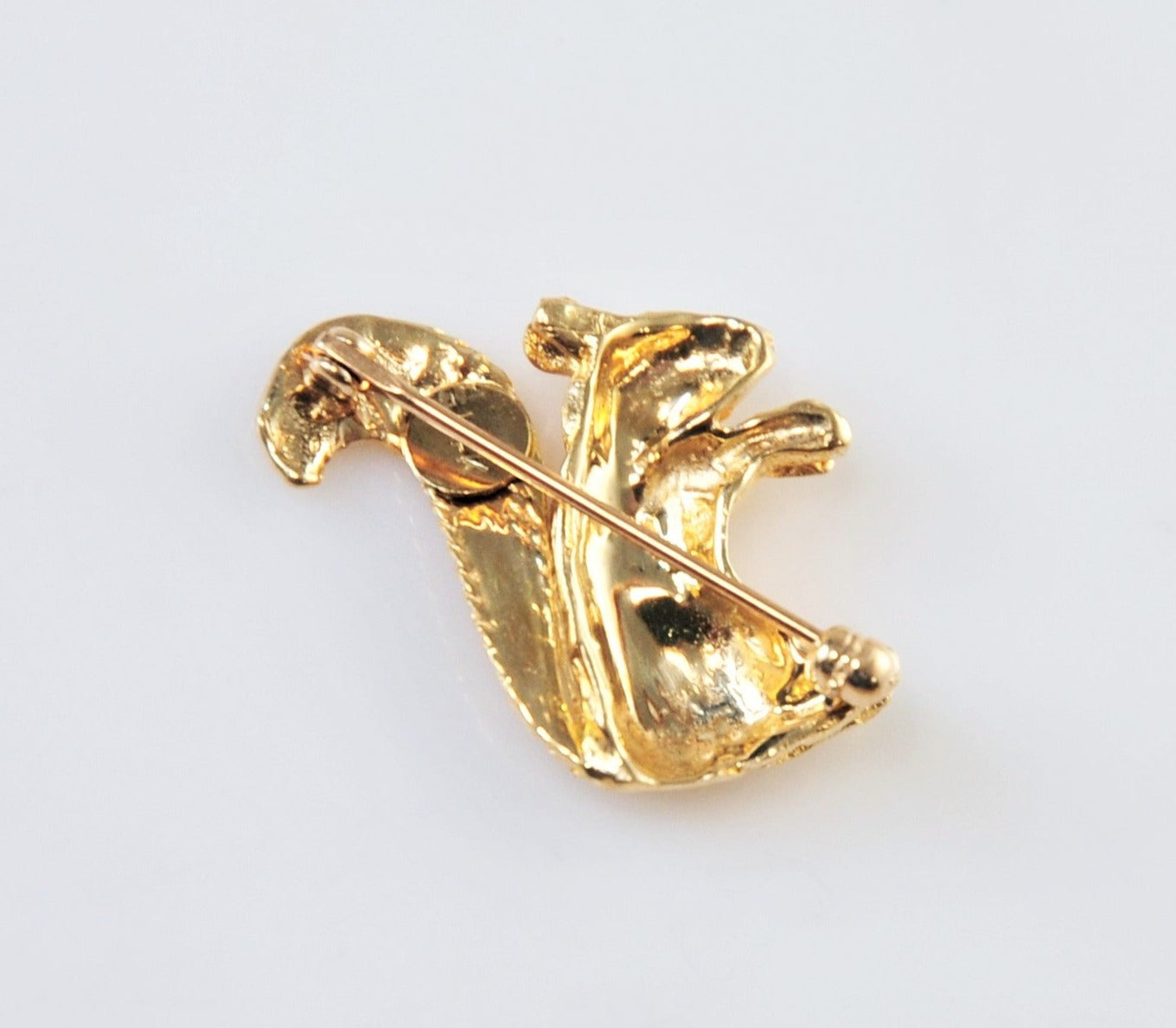 14K Gold Squirrel Brooch Pin