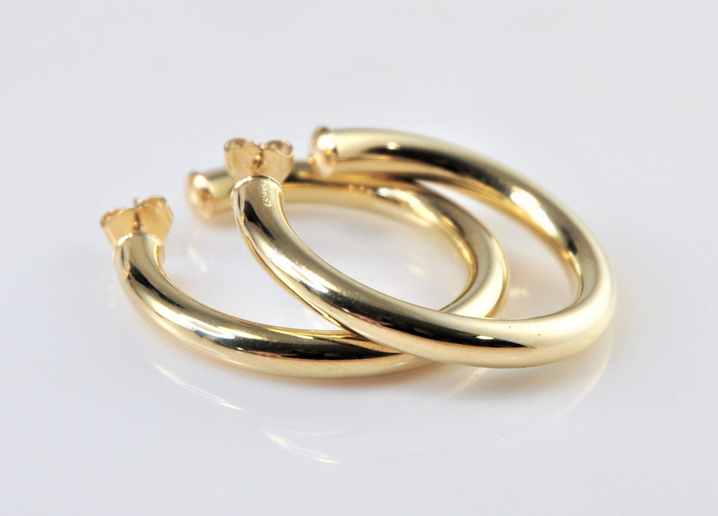 Large and Chunky 14K Gold Hoop Earrings