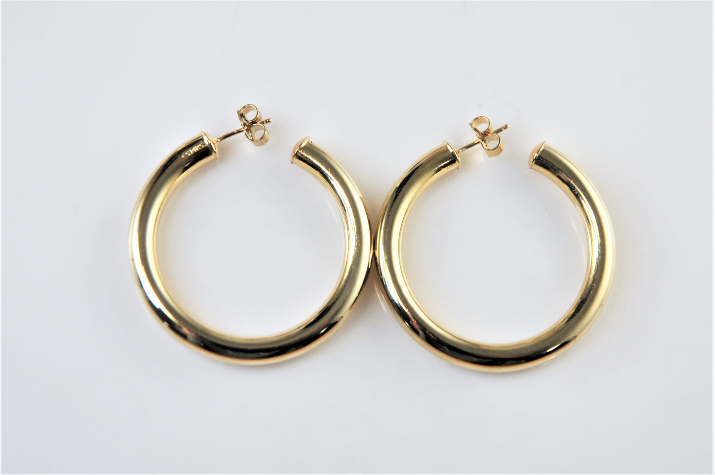 Large and Chunky 14K Gold Hoop Earrings