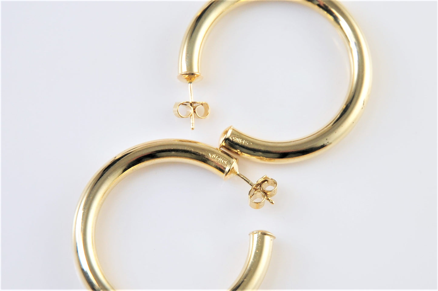 Large and Chunky 14K Gold Hoop Earrings