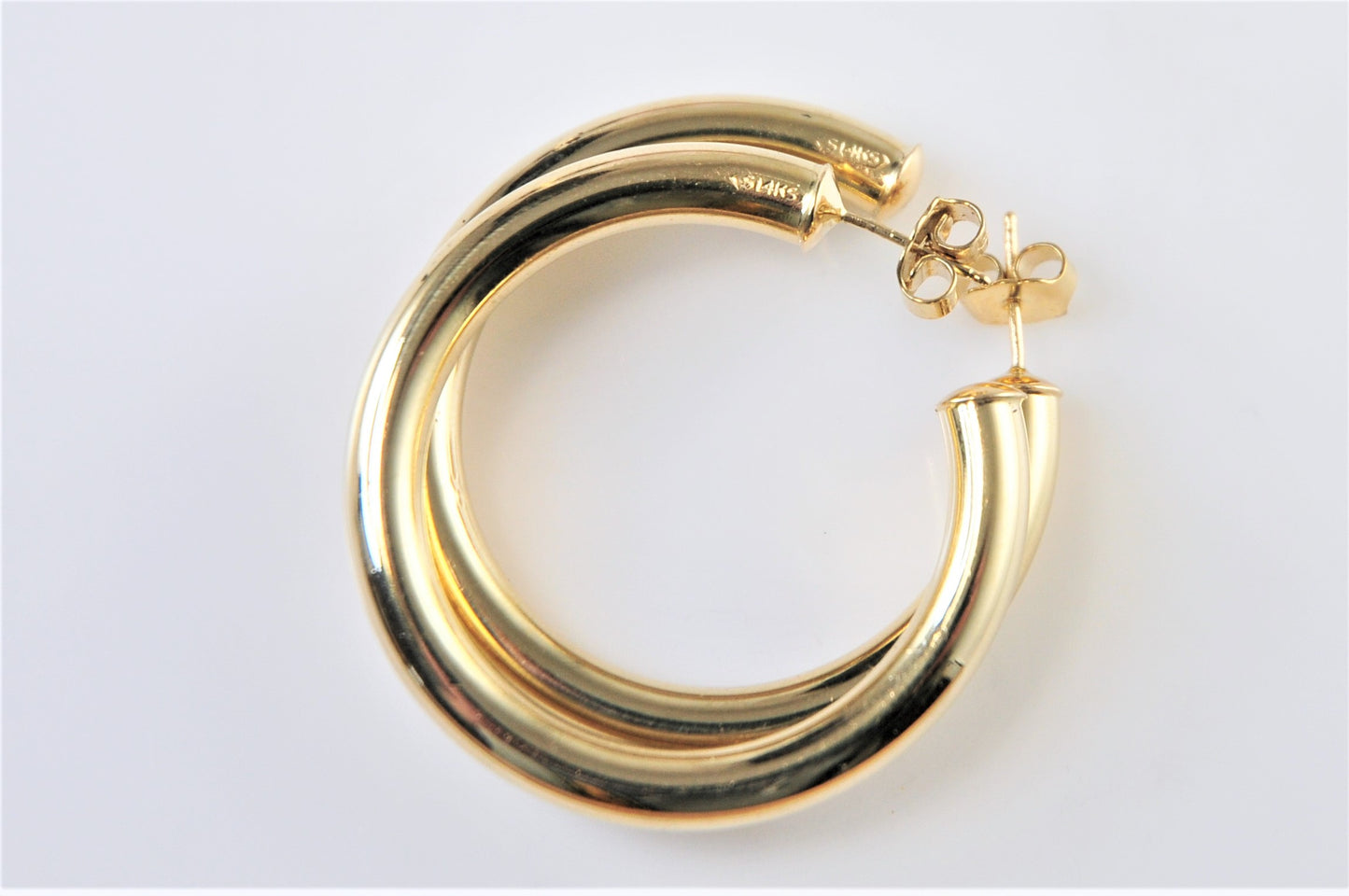 Large and Chunky 14K Gold Hoop Earrings