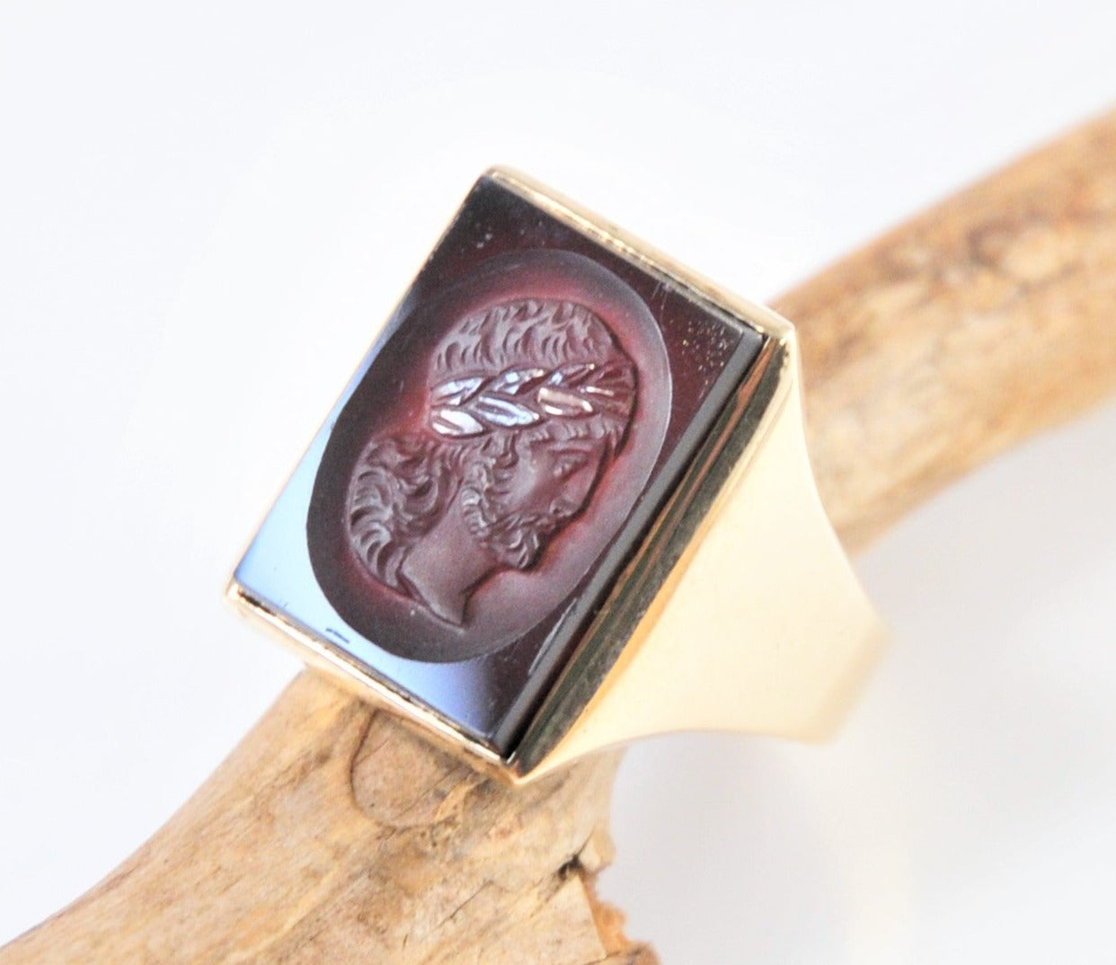 10K Gold Carnelian Intaglio Ring