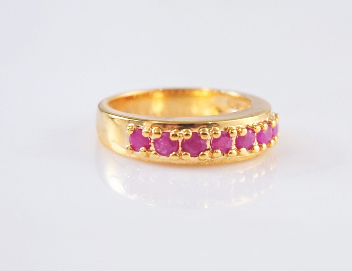 Ross Simons Gold Over Sterling Ruby Band Ring Size 7