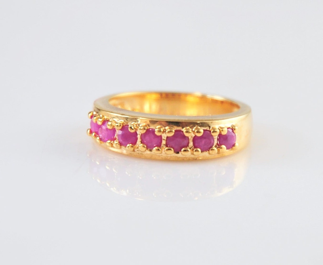 Ross Simons Gold Over Sterling Ruby Band Ring Size 7