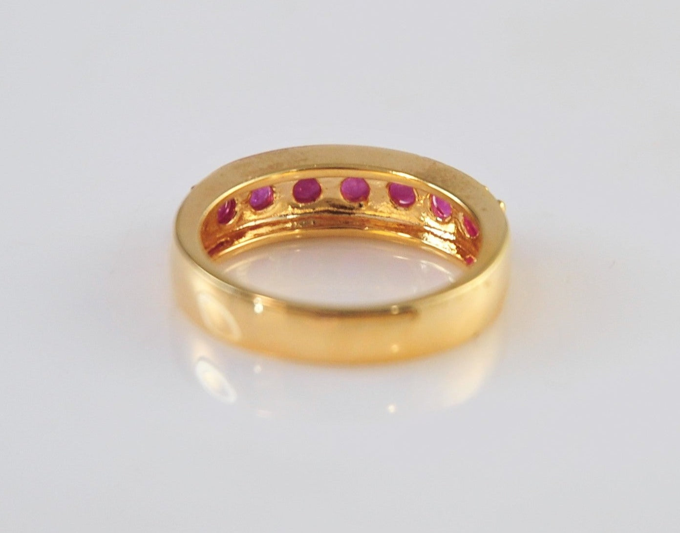 Ross Simons Gold Over Sterling Ruby Band Ring Size 7