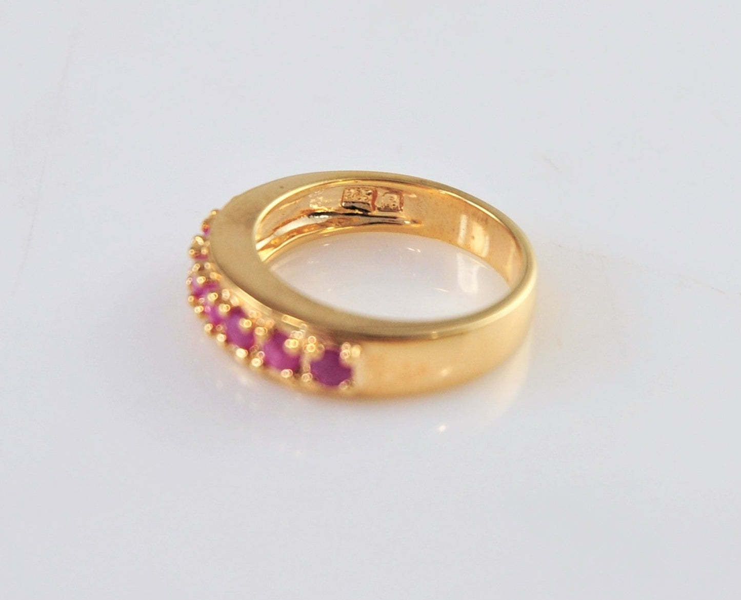 Ross Simons Gold Over Sterling Ruby Band Ring Size 7