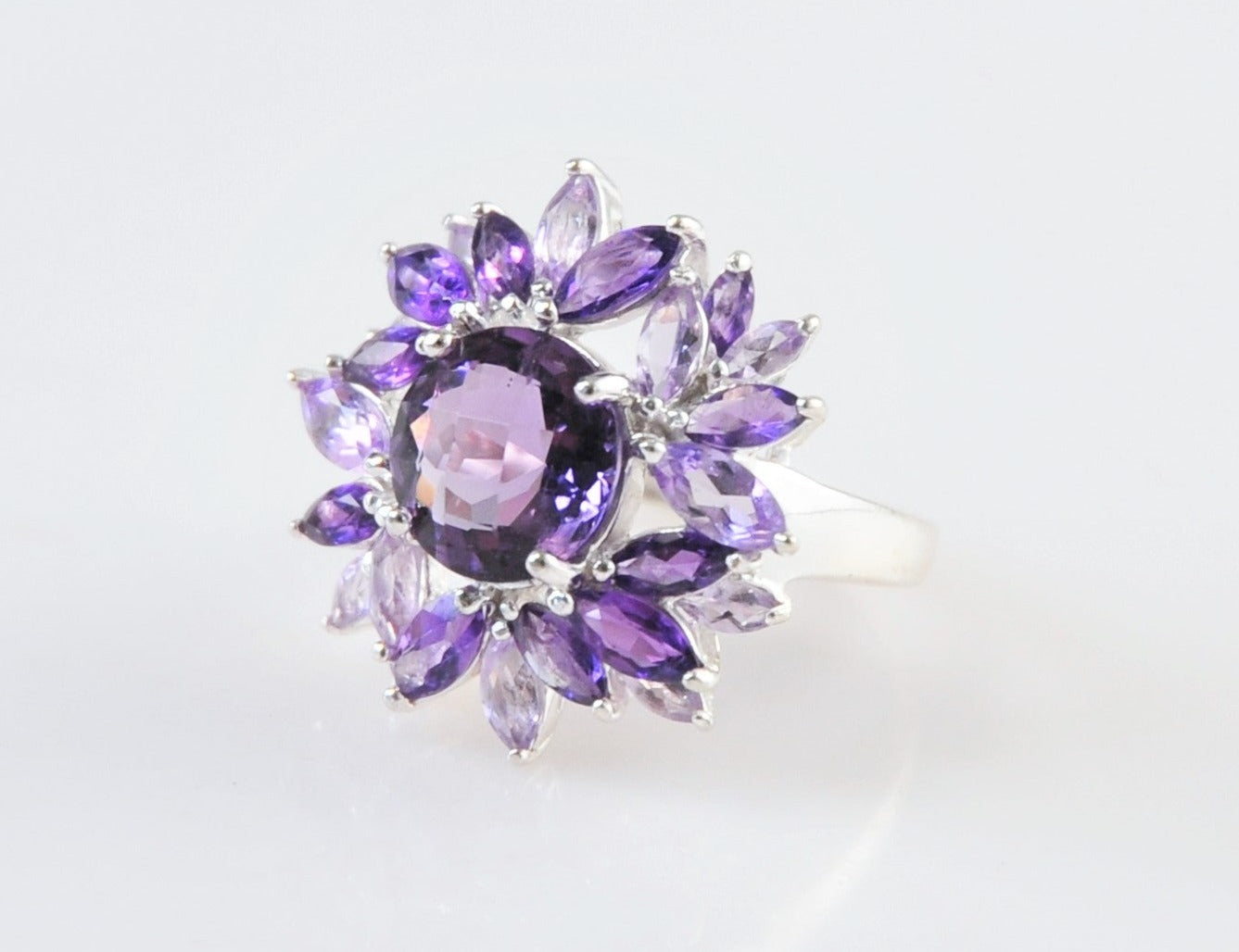 Ross Simons Sterling Silver Amethyst Flower Ring