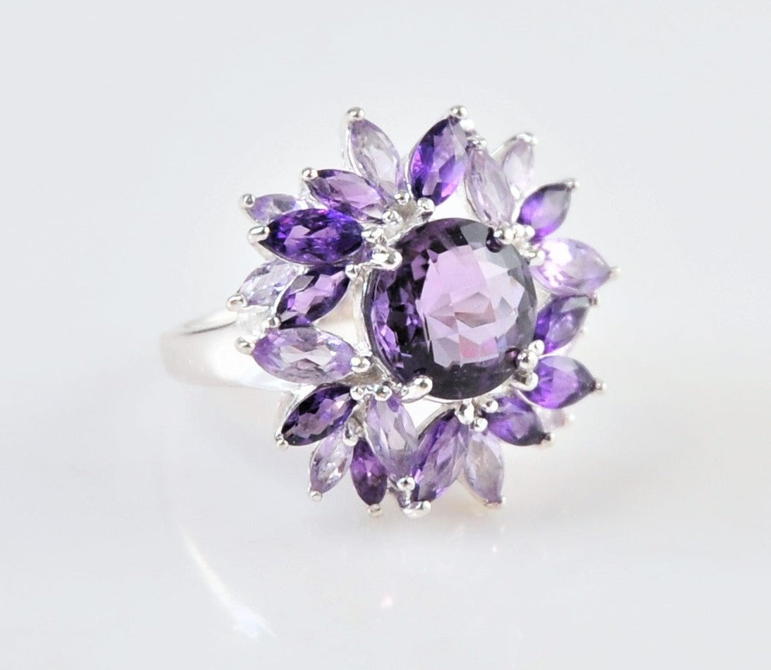 Ross Simons Sterling Silver Amethyst Flower Ring