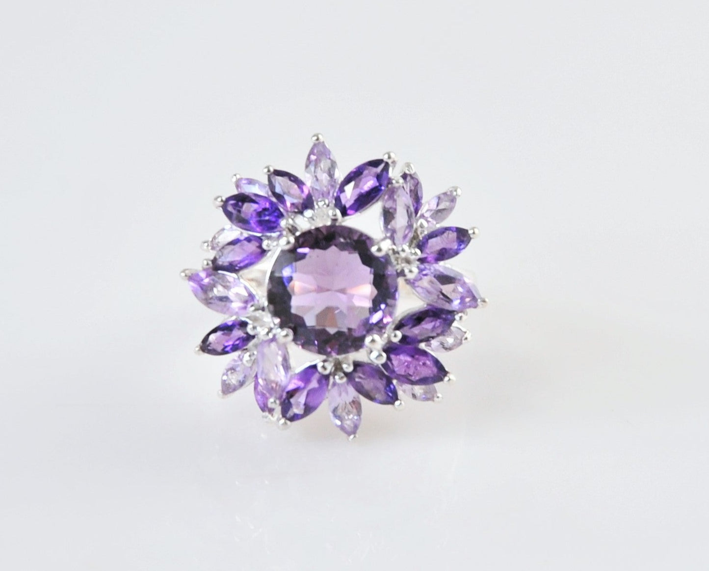 Ross Simons Sterling Silver Amethyst Flower Ring