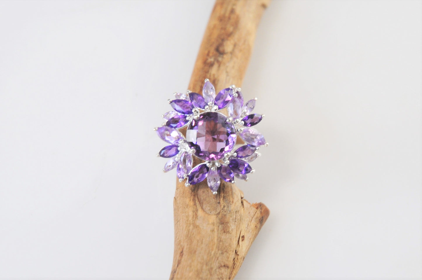 Ross Simons Sterling Silver Amethyst Flower Ring