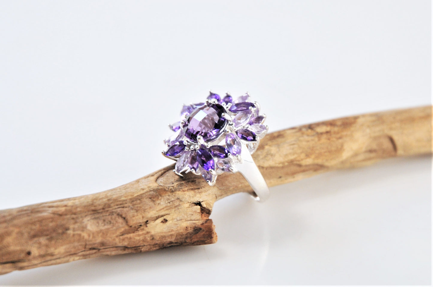 Ross Simons Sterling Silver Amethyst Flower Ring