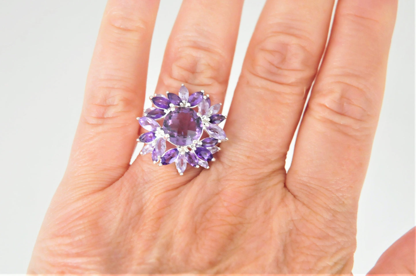 Ross Simons Sterling Silver Amethyst Flower Ring