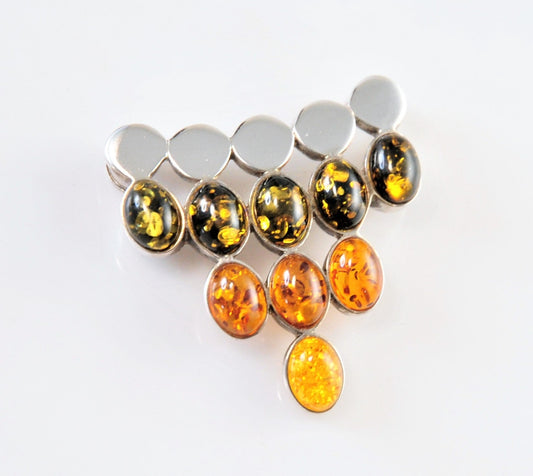 Poland Valerio V-8 Amber Sterling Silver Slider Pendant