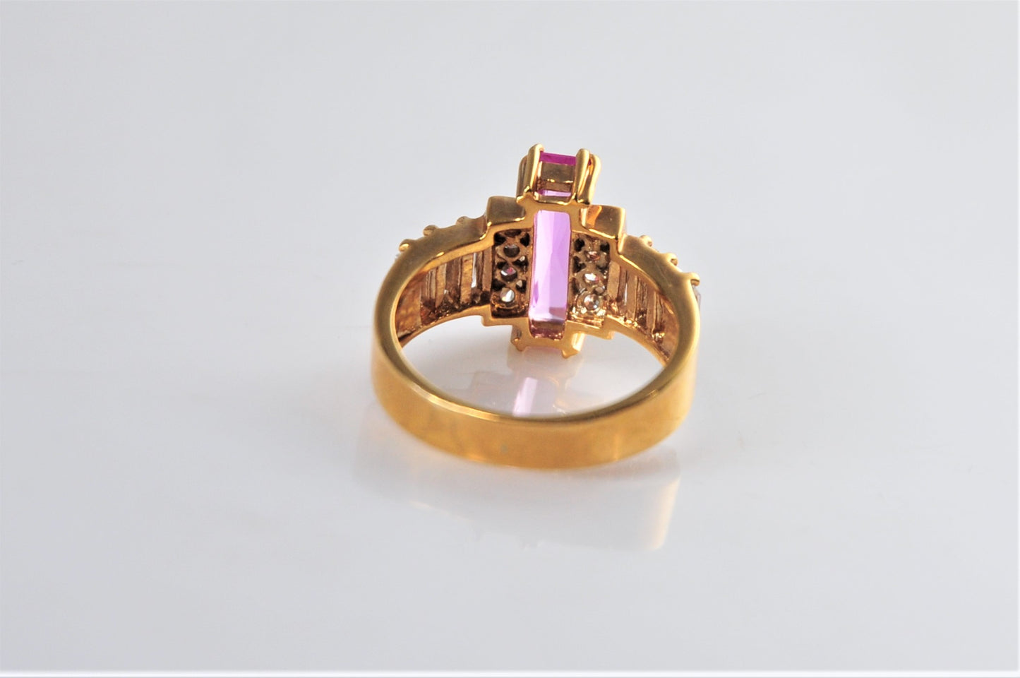 Designer Gold over Sterling CZ Cocktail Ring