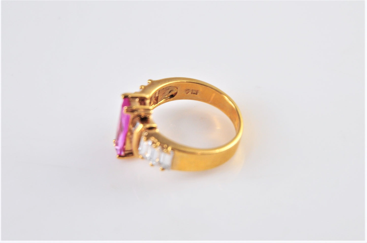 Designer Gold over Sterling CZ Cocktail Ring