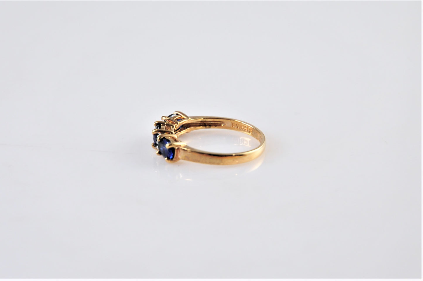 Designer Gold Over Sterling Simulated Sapphire and Diamond Accent Ring