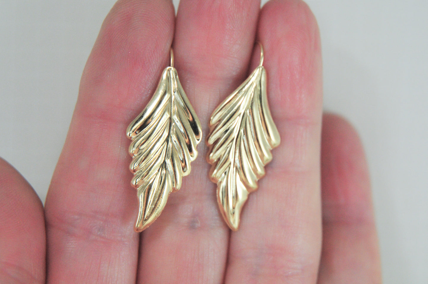 14K Gold Leaf Earrings