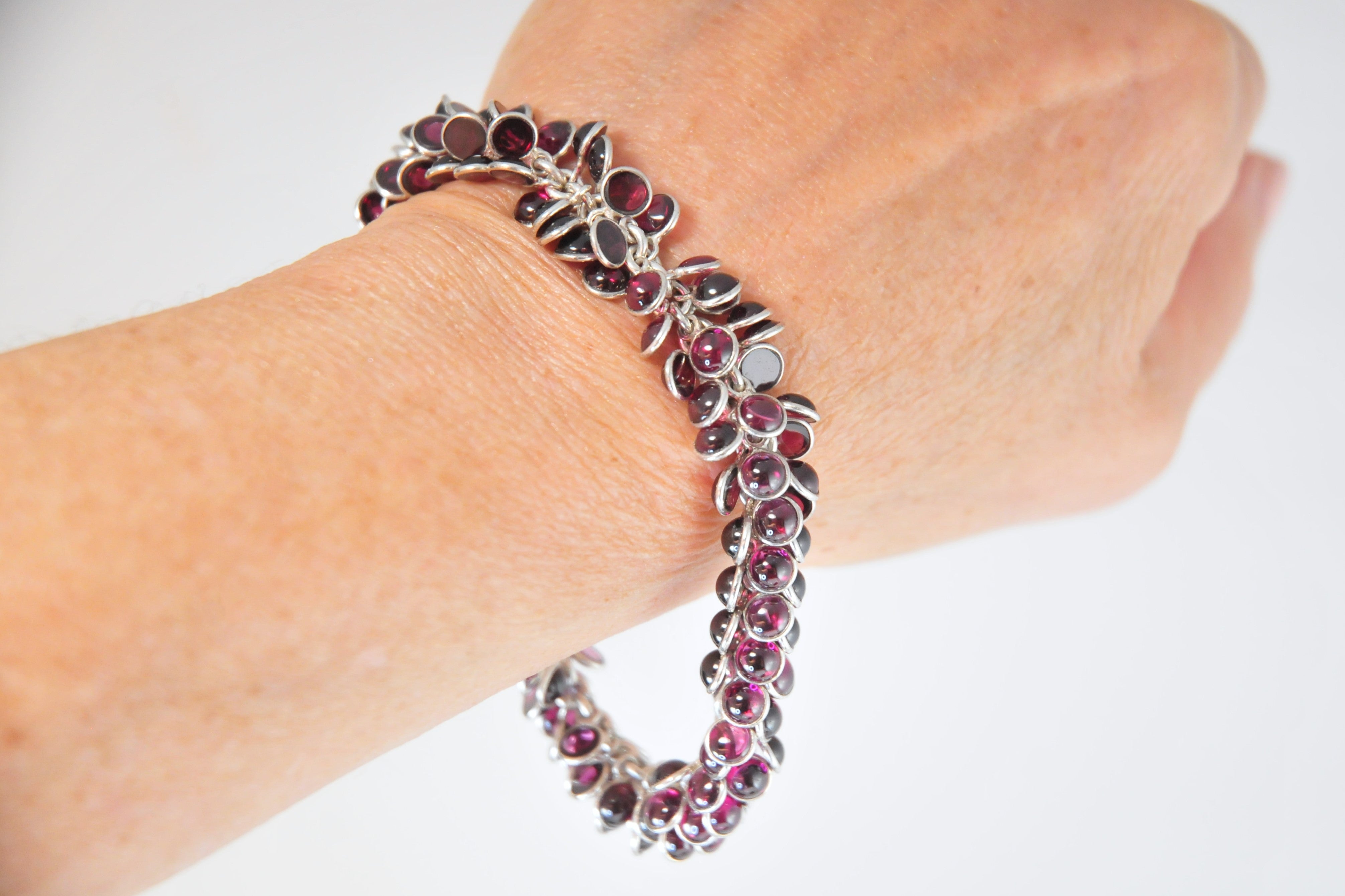 Silpada Sterling Silver Garnet Cha Cha Bracelet silvervintagejewelry