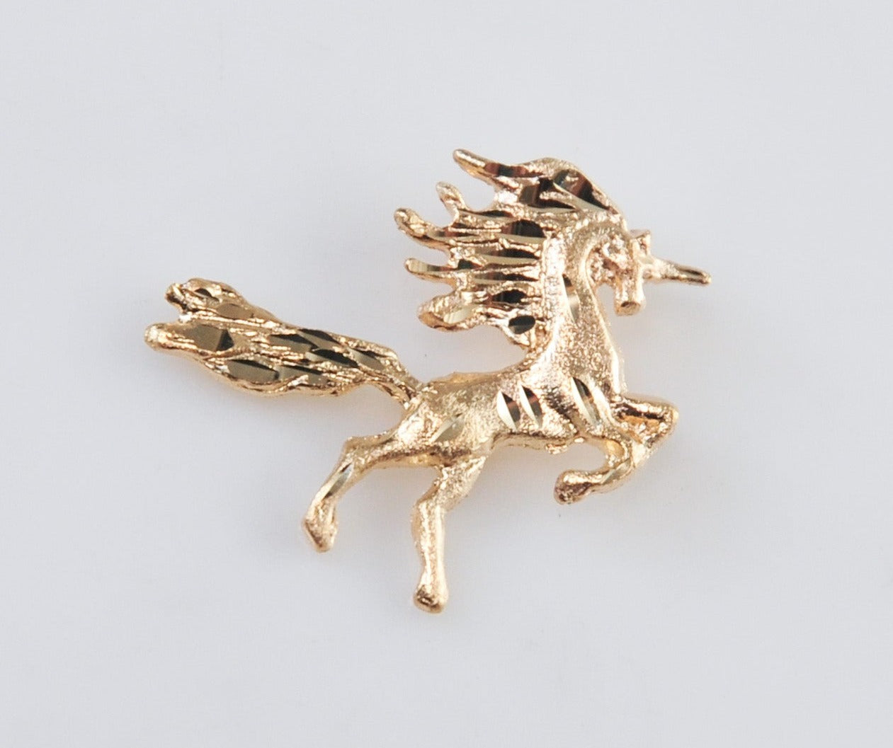 14K Gold Unicorn Charm Pendant