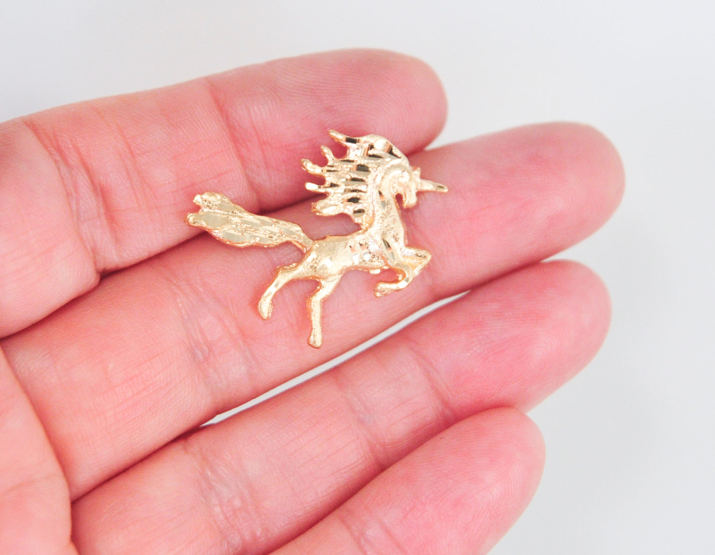 14K Gold Unicorn Charm Pendant