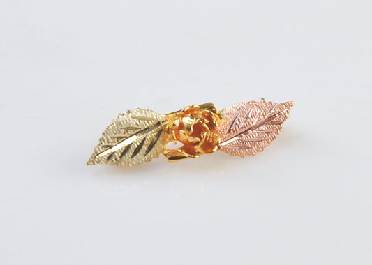 Small 10K Gold Tri Color Rose Pin