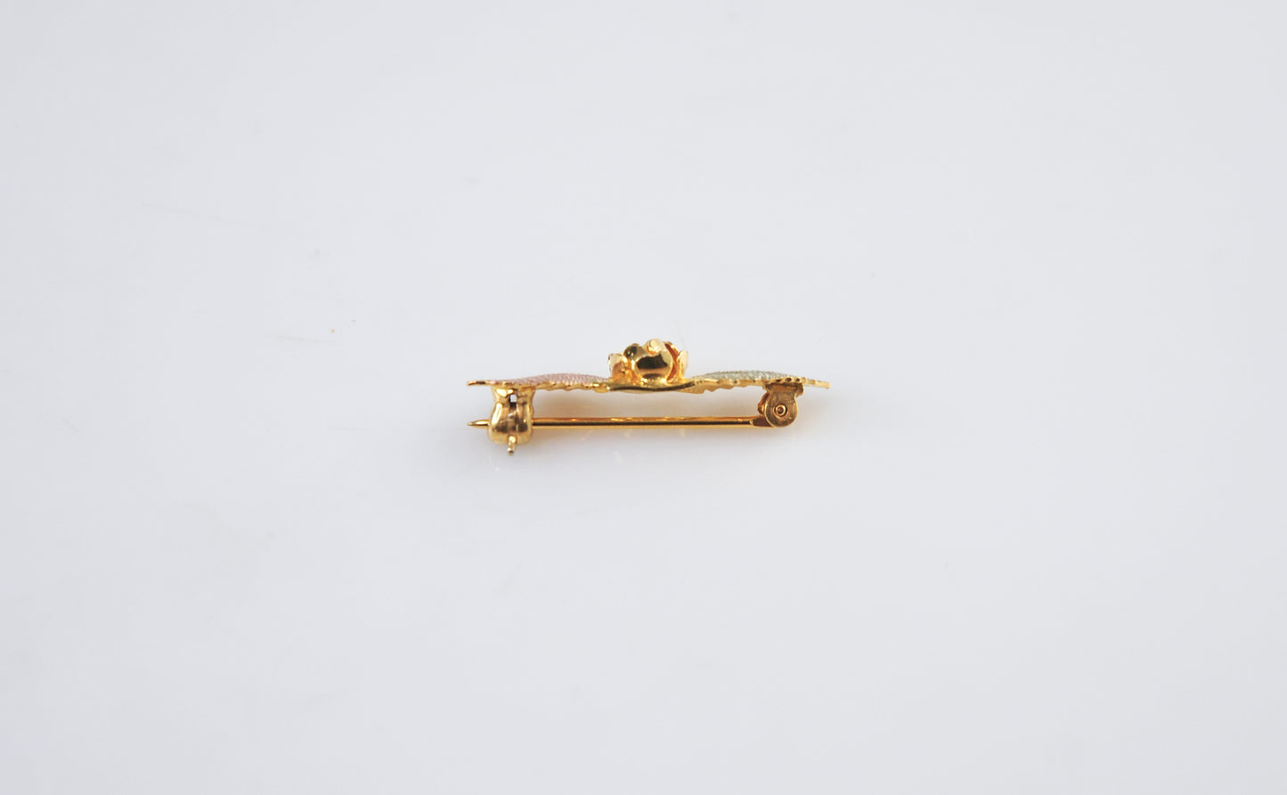 Small 10K Gold Tri Color Rose Pin