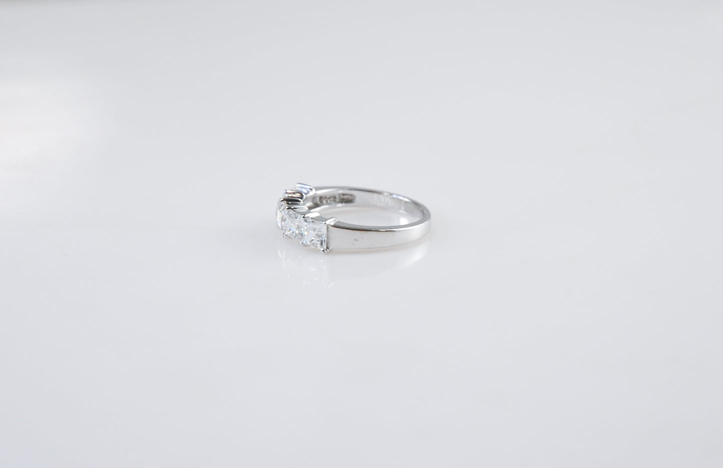 Designer Sterling Silver Princess Cut CZ Ring