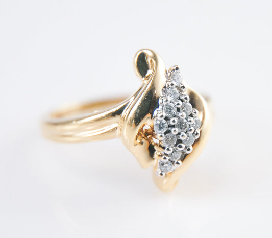 Designer 14K Gold Genuine Diamond Ring