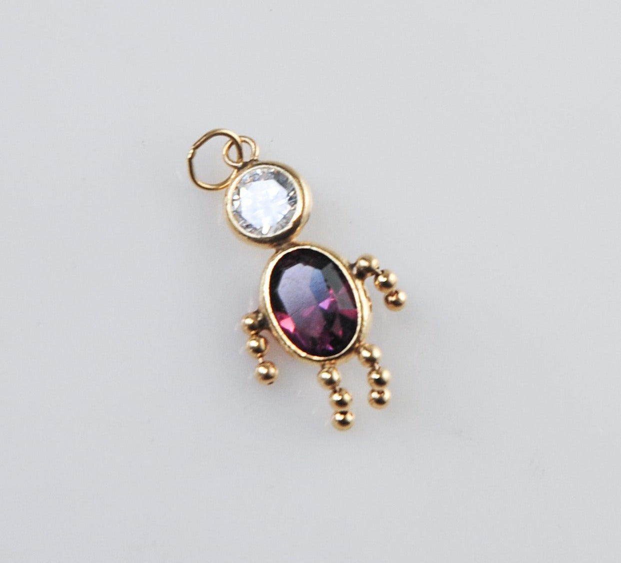 14K Gold Girl Charm Pendant