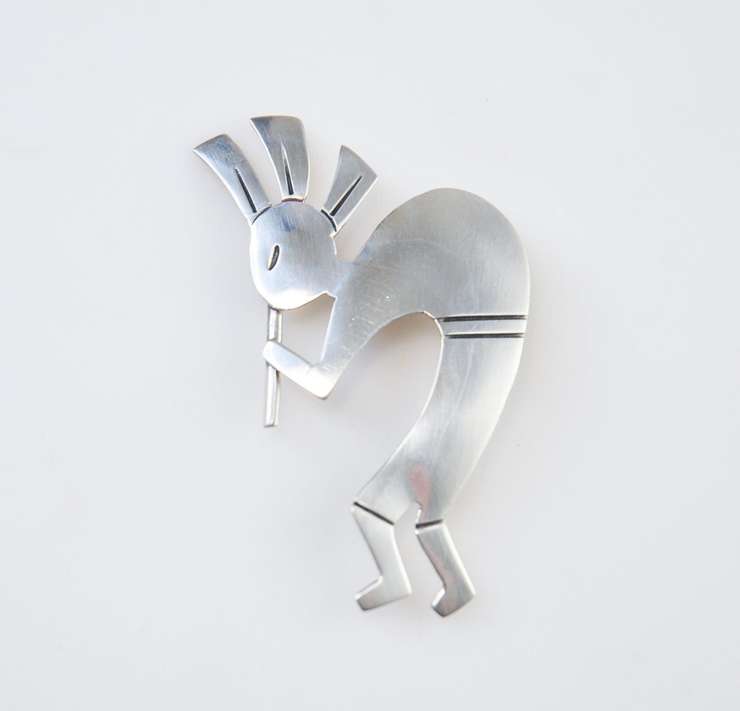 Native American Sterling Silver Kokopelli Brooch Pin