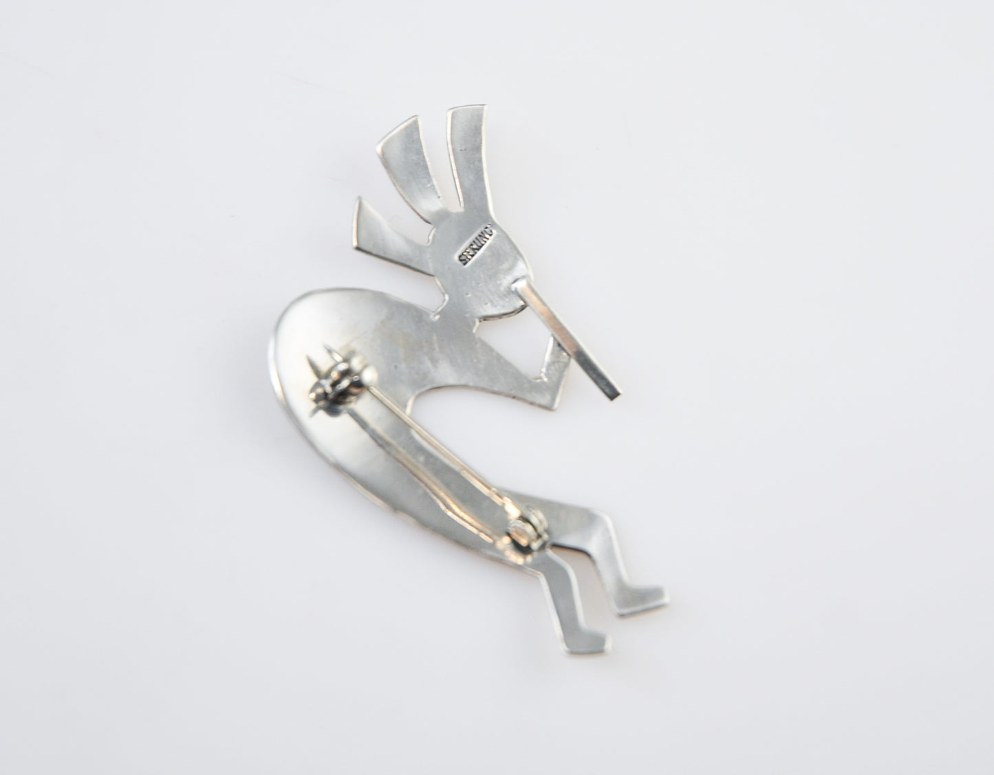 Native American Sterling Silver Kokopelli Brooch Pin