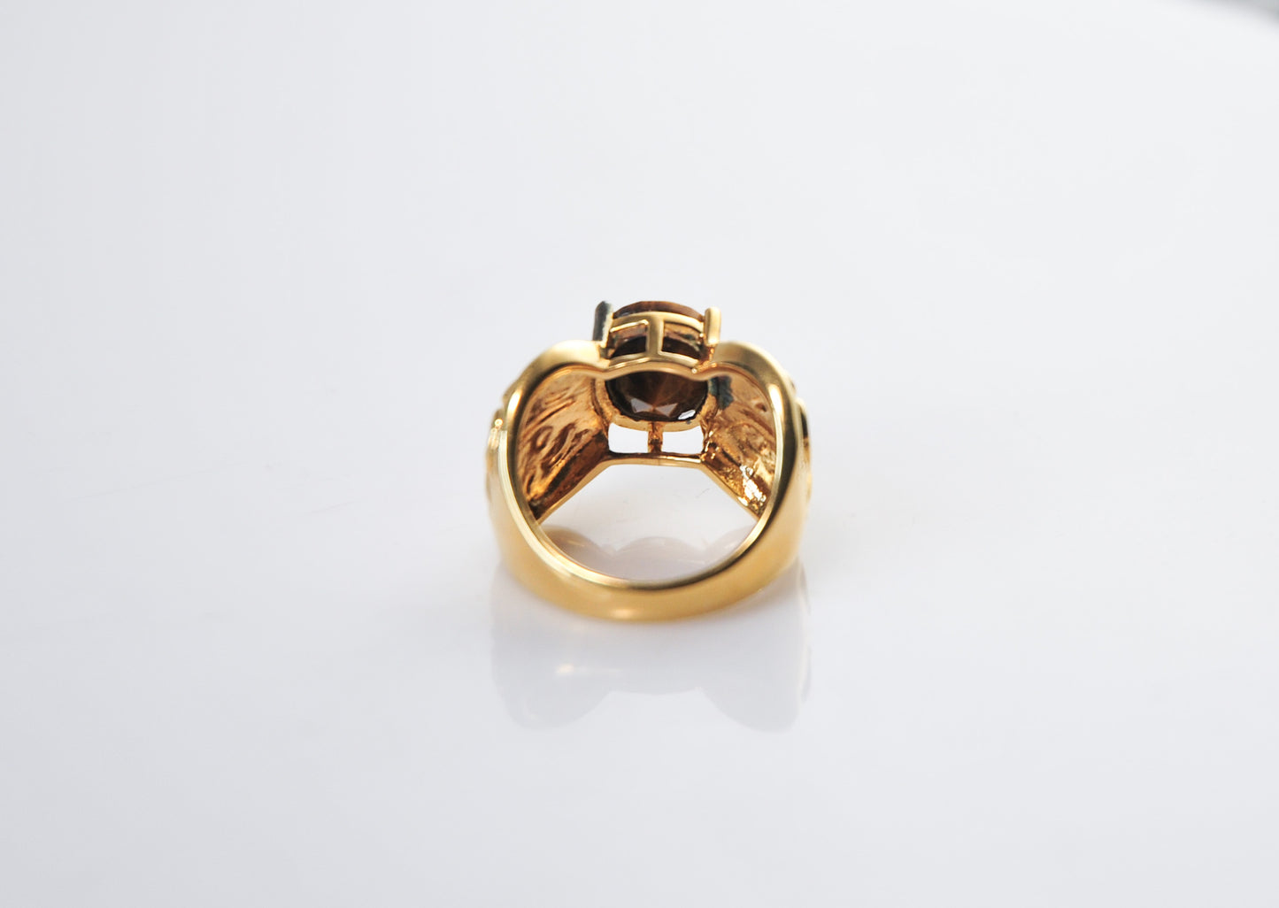 Designer Gold over Sterling Tiger Eye Ring