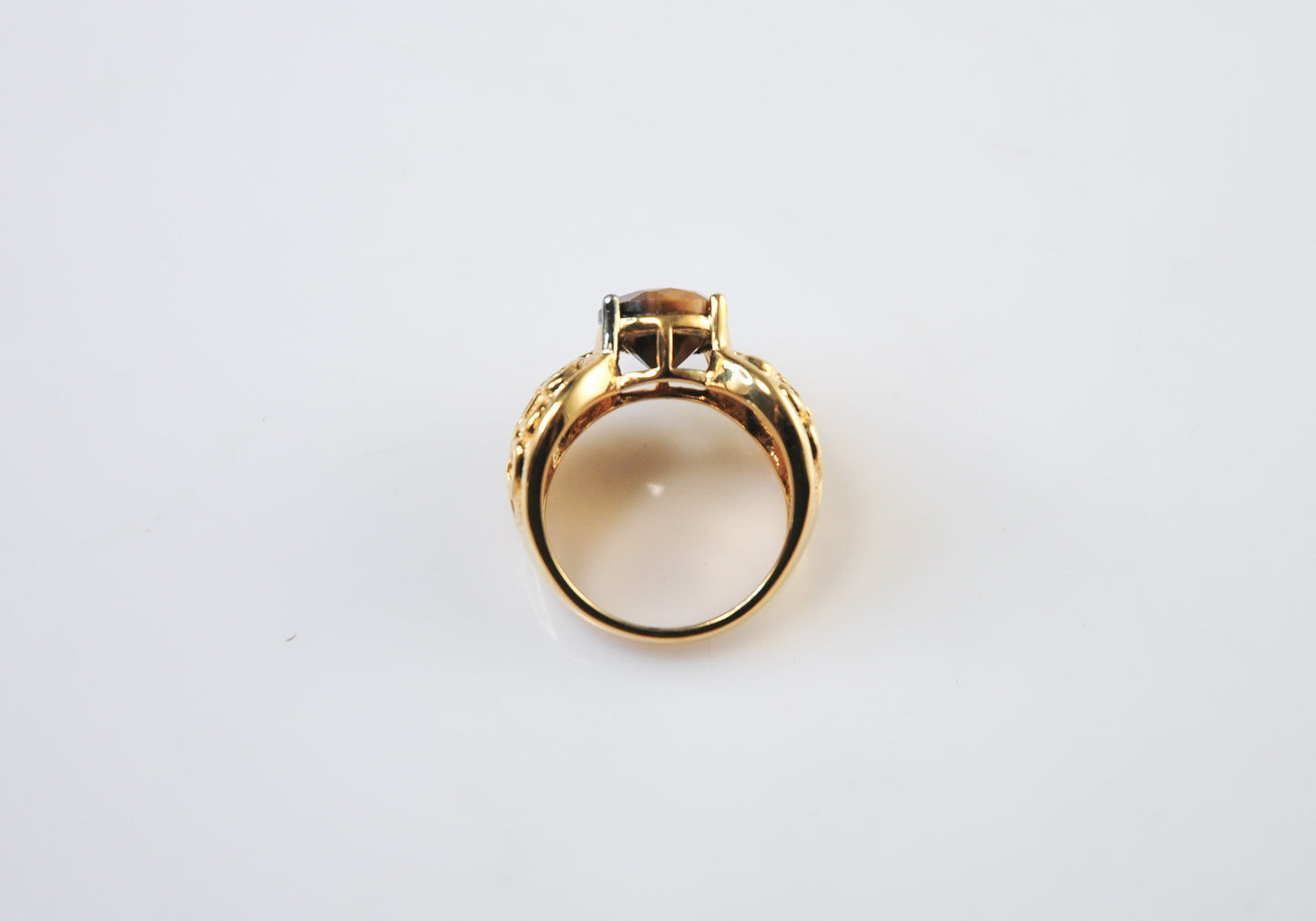 Designer Gold over Sterling Tiger Eye Ring