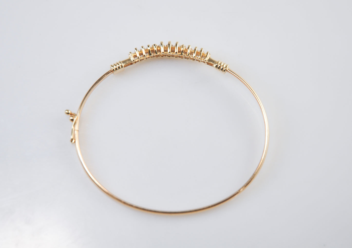 14K Gold CZ Bangle Bracelet 6.5 Grams