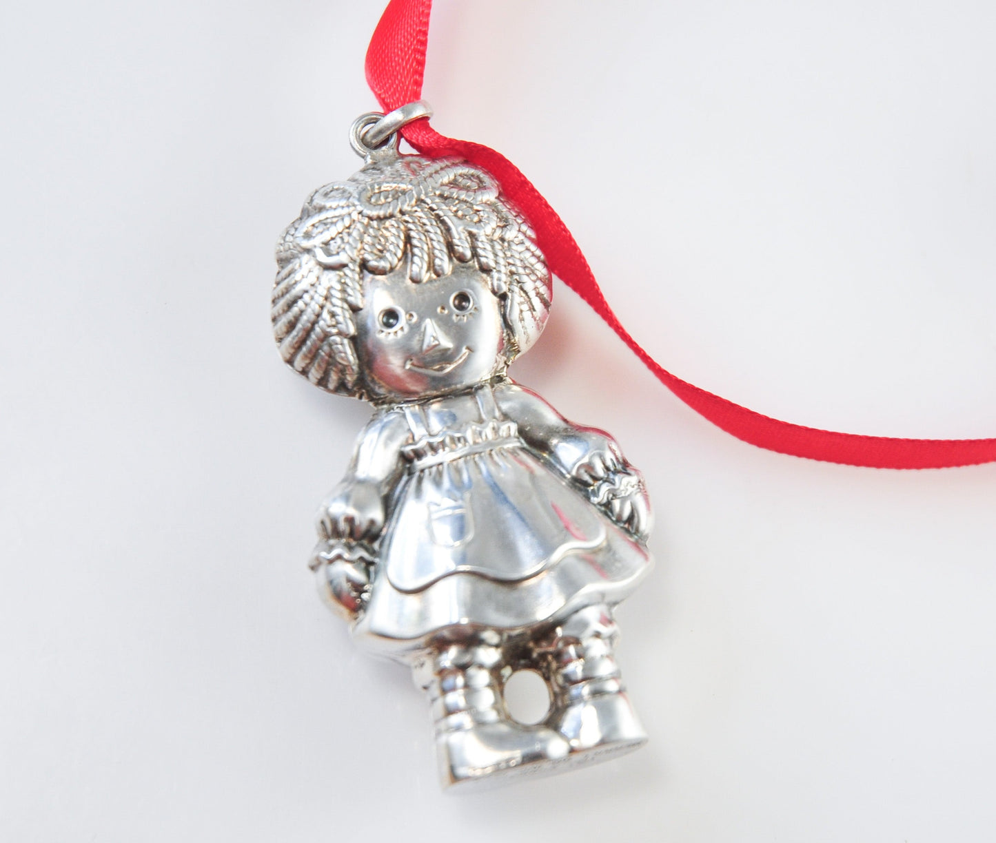 Vintage 1975 Sterling Silver Raggedy Ann Ornament