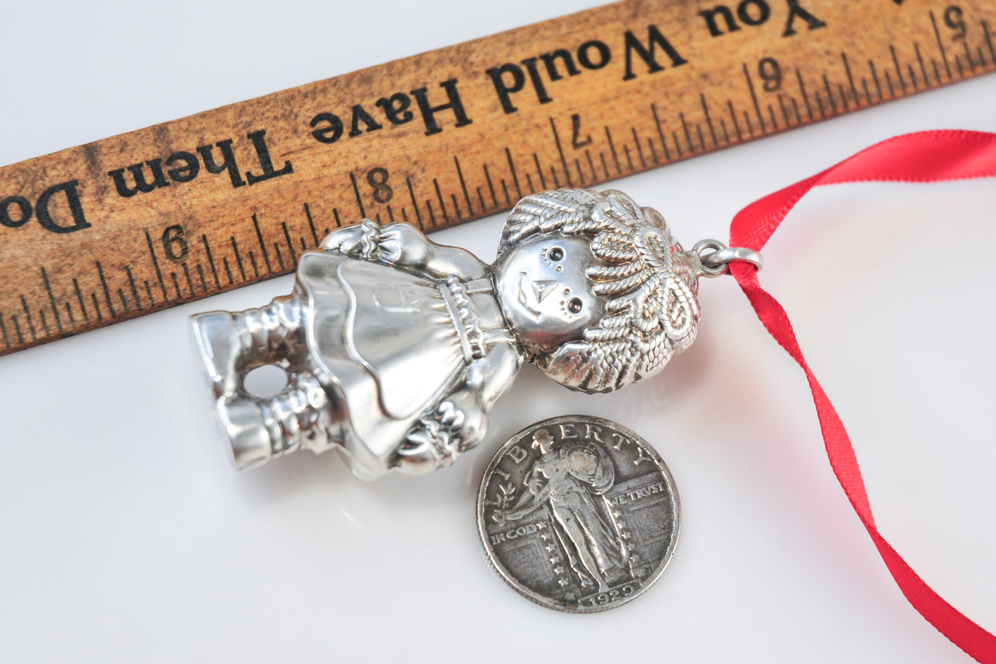 Vintage 1975 Sterling Silver Raggedy Ann Ornament